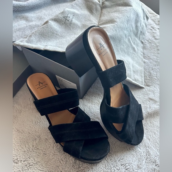 Aquatalia Summer Suede Block Heel Sandal - Picture 3 of 9